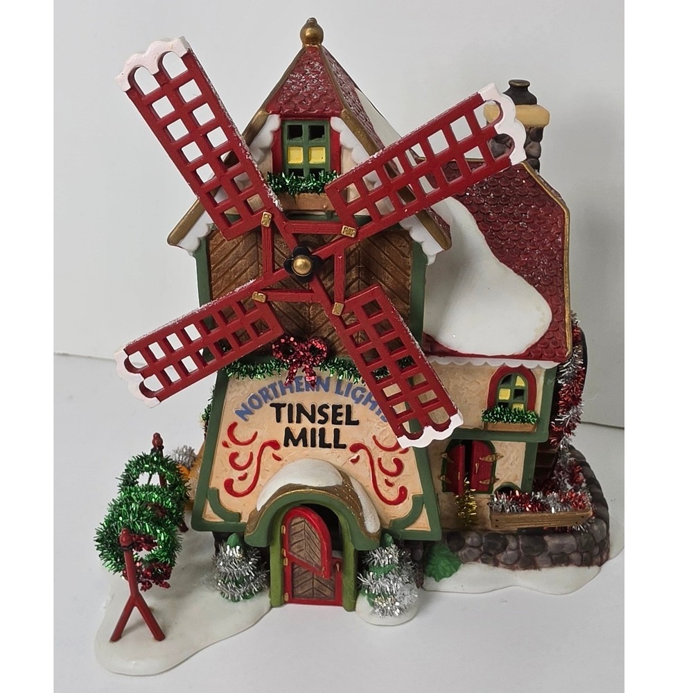 Dept 56 North Pole Series Northern Lights Tinsel Mill 56704 Village NO CORD